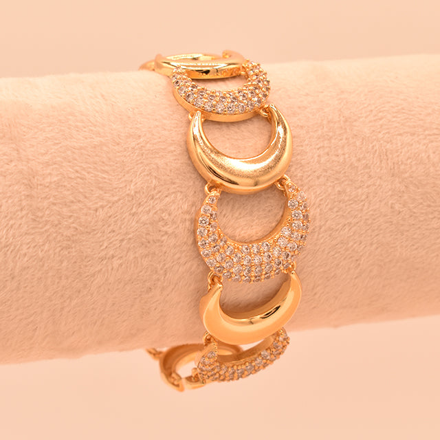 Pulsera Lunas Doradas Brillantes