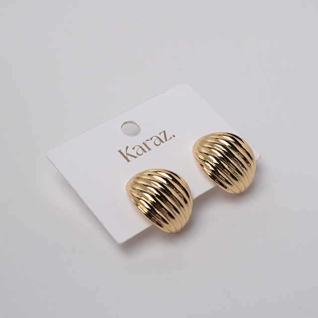 Aretes Dorados Acanalados Karaz