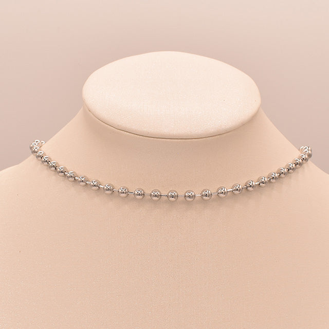Collar Choker de Balines Grandes en Plata