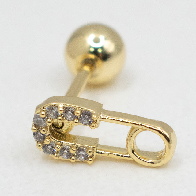 Piercing Imperdible Brillante Oro