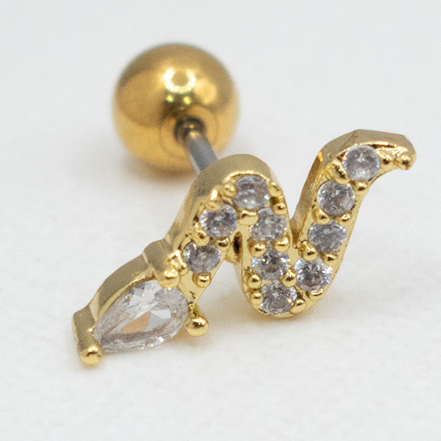 Piercing Onda Dorada con Cristales