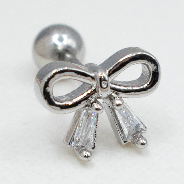 Piercing de Lazo Brillante con Circonitas de Acero Inoxidable