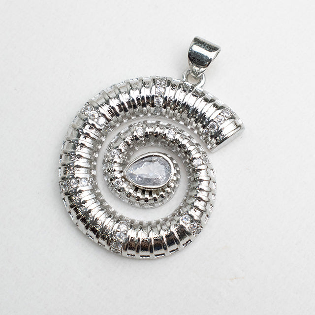 Dije Espiral Brillante con Gota Central