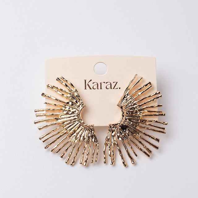 Aretes Medio Sol Radiante con Textura Orgánica