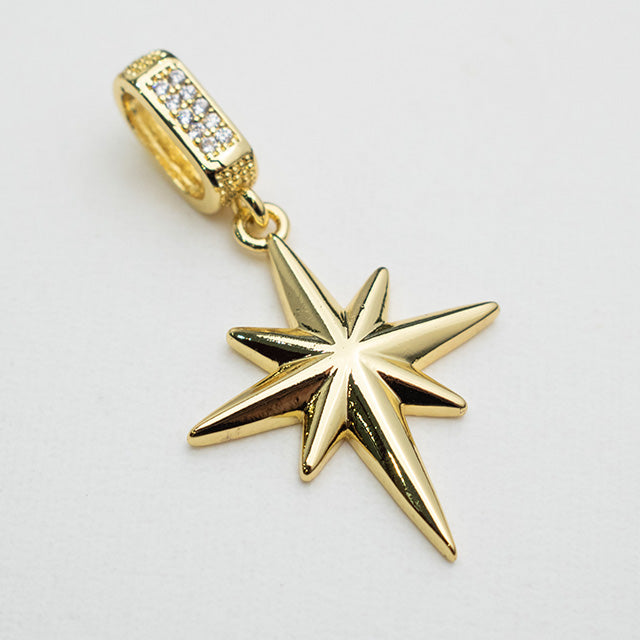 Dije Estrella Fugaz Dorada con Circonitas Brillantes