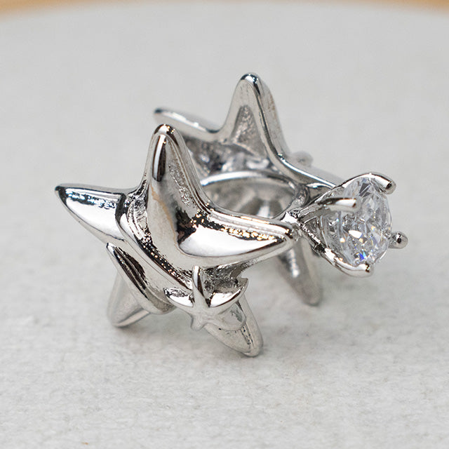 Earcuff de Estrellas y Gema Brillante