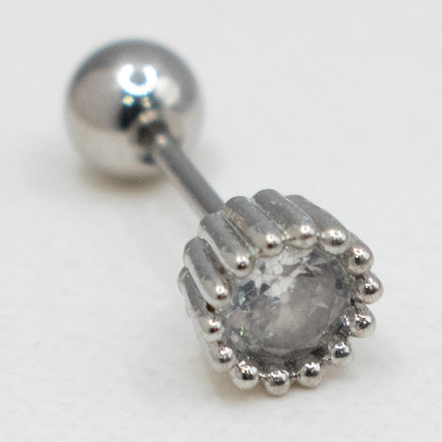 Piercing de Acero Inoxidable con Gema Transparente