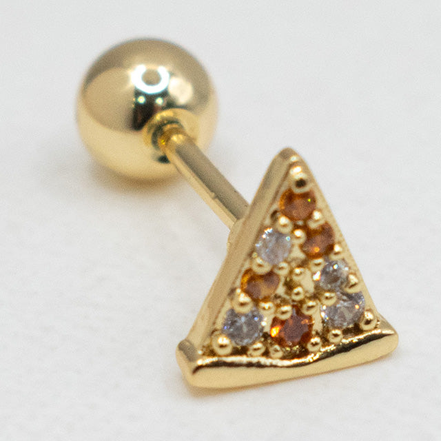 Piercing Triángulo con Circonitas Doradas