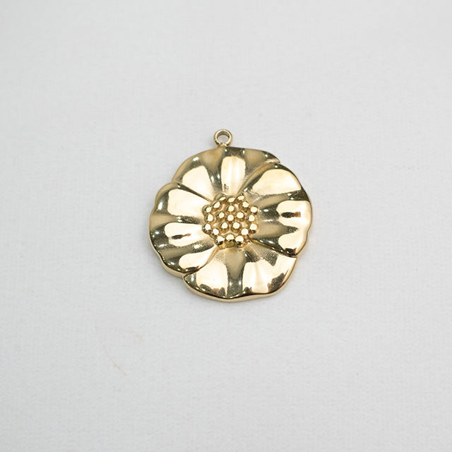Dije Floral Dorado Brillante