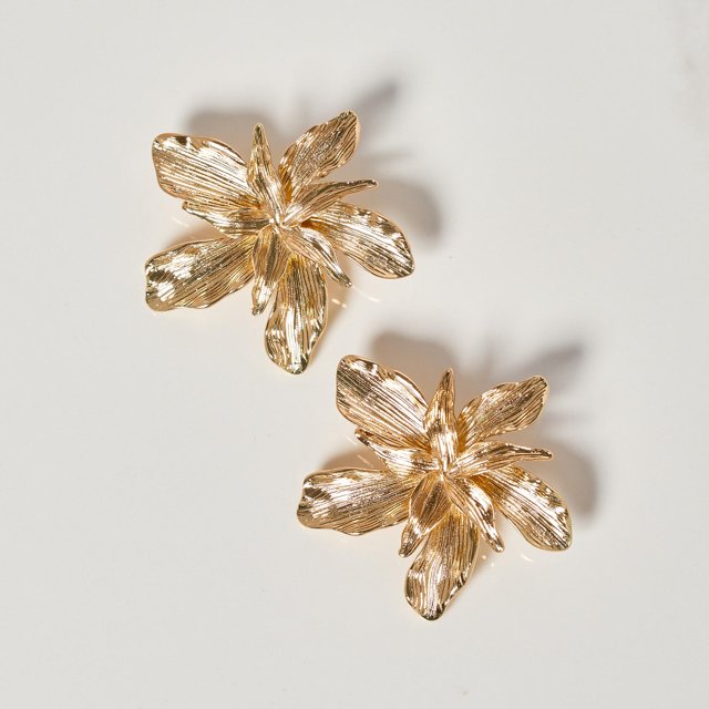 Aretes Flor Hawaiana Dorados
