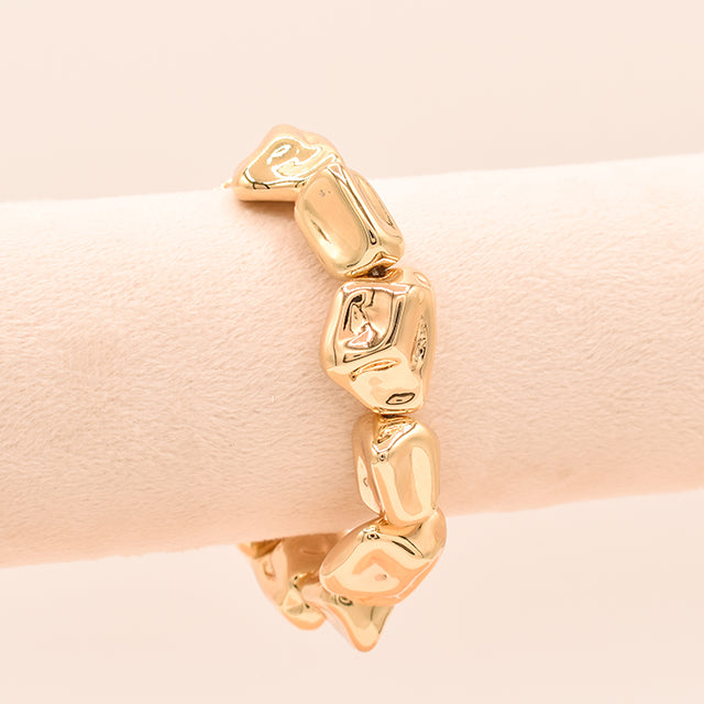 Pulsera Irregular Baño de Oro 18K