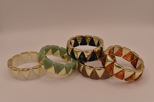 Pulsera Resina Brillante Geométrica