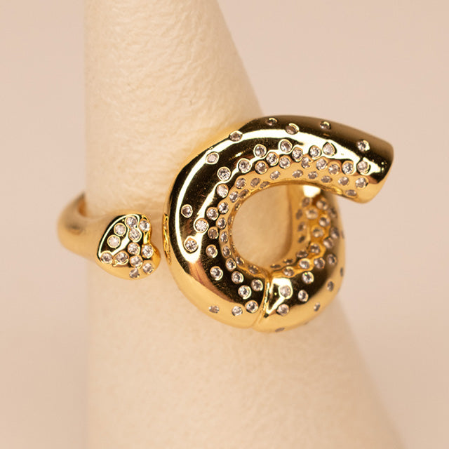 Anillo Meduza Brillante Dorado