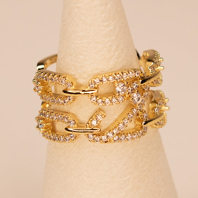 Anillo Doble Chain con Circones