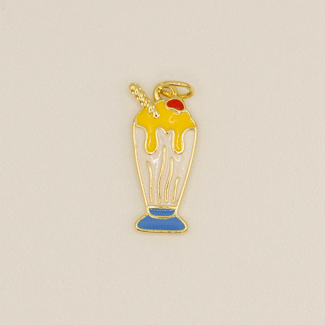 Dije Milkshake Retro Blanco y Amarillo