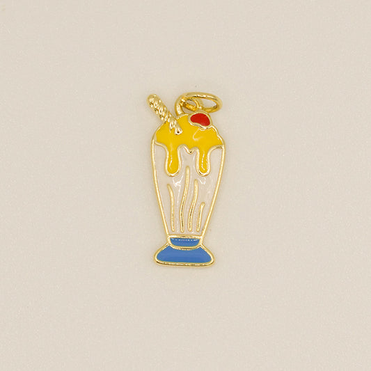 Dije Milkshake Retro Blanco y Amarillo