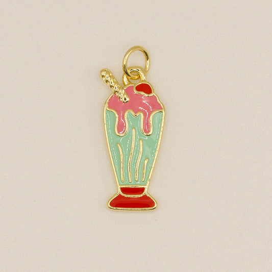Dije Milk Shake Turquesa Rosado - El Toque Dulce para tu Estilo