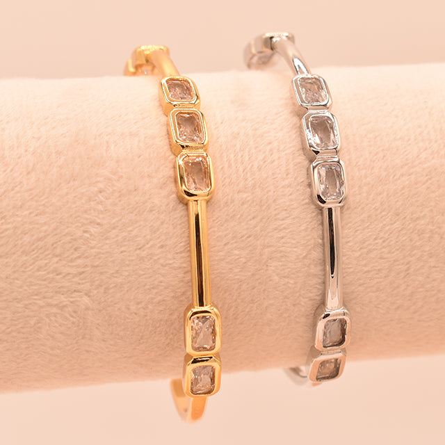 Pulsera Brillo Rectangular | Oro y Plata