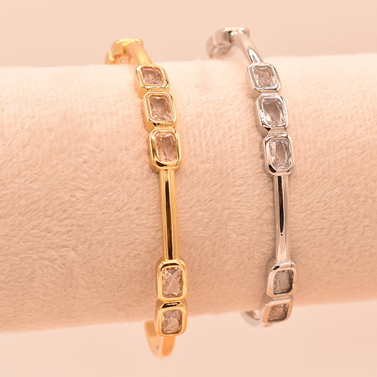 Pulsera Brillo Rectangular | Oro y Plata