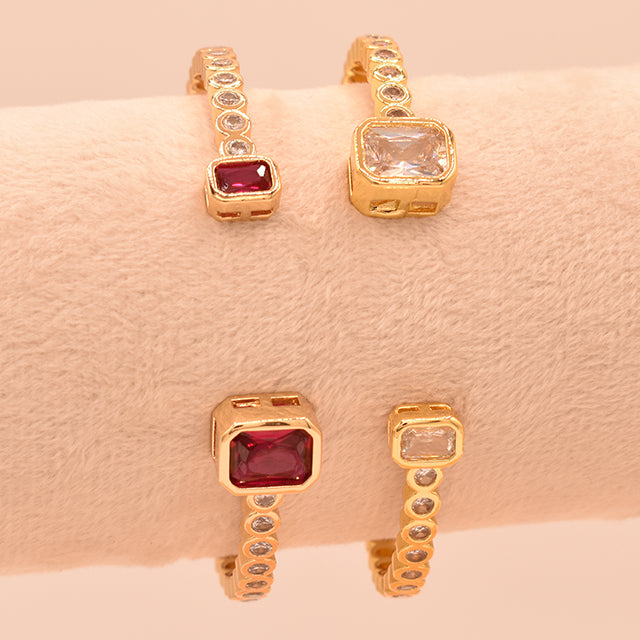 Pulsera Brazalete Brillo Eterno con Gemas de Color