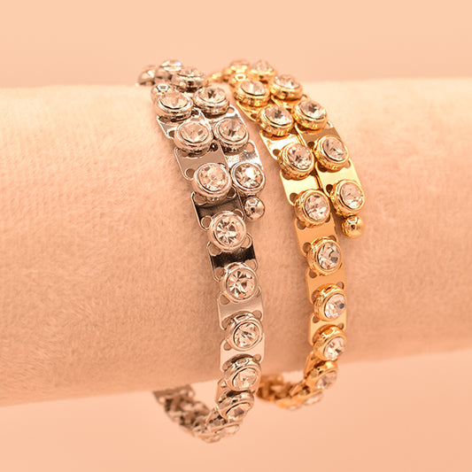 Pulsera de Eslabones con Cristales Brillantes