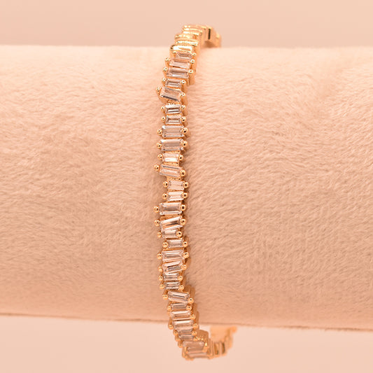 Pulsera Baguette Brillante Dorada