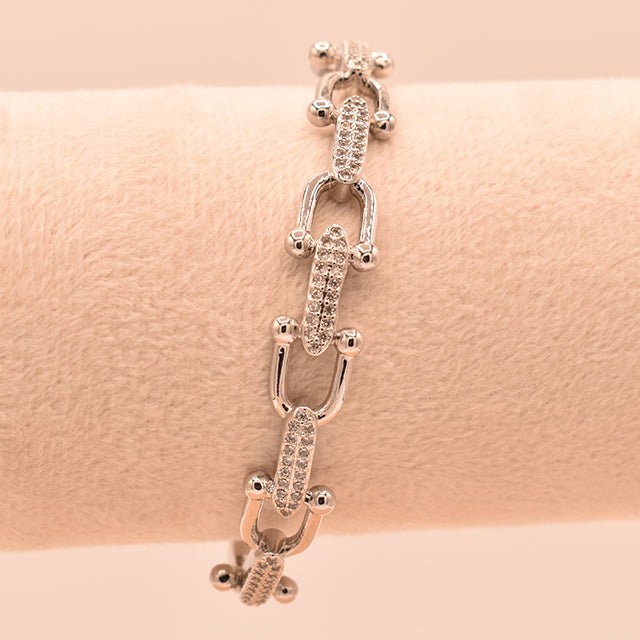 Pulsera Eslabones Brillantes U