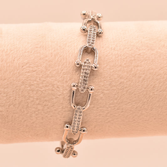 Pulsera Eslabones Brillantes U