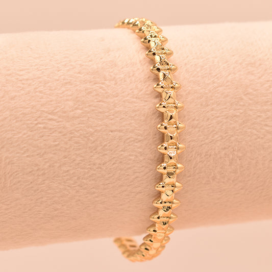 Pulsera Eslabones Geométricos Dorada