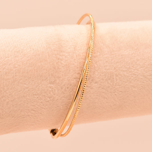 Pulsera Doble Hilo Dorada con Textura