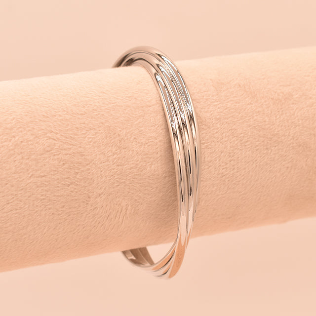 Pulsera Tres Hilos Entrelazados Plata