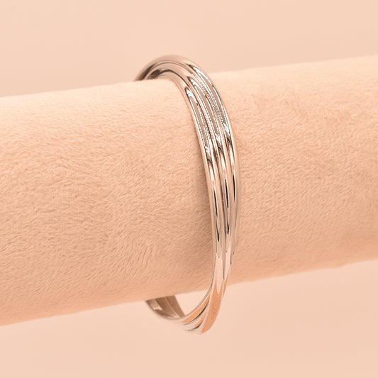 Pulsera Tres Hilos Entrelazados Plata