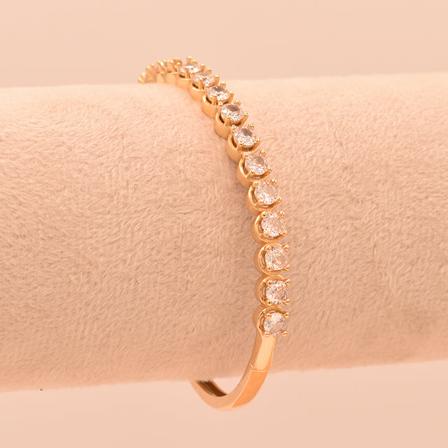 Pulsera Tennis Brillo Eterno Dorado