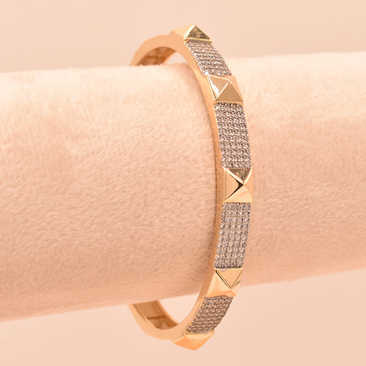 Pulsera Rígida Pirámides y Brillo
