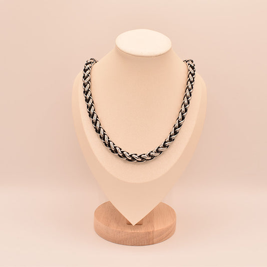 Collar Cadena Trenzada Plata