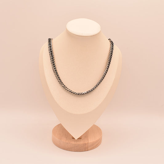 Collar Cadena Trenzada Oscura