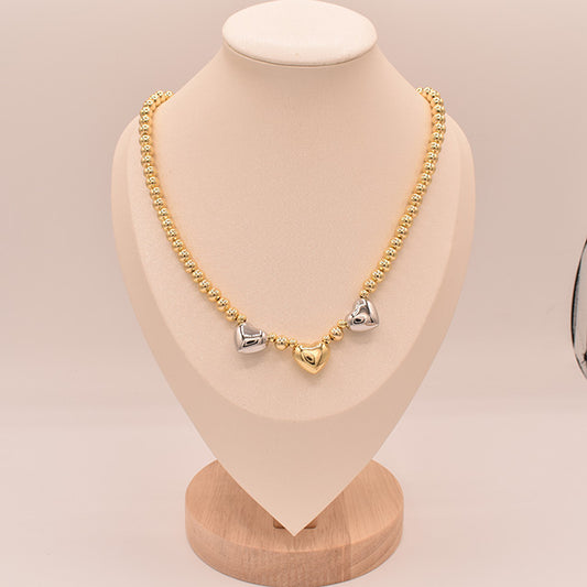 Collar Corazones Bicolor