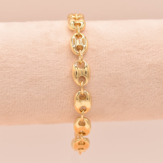 Pulsera Grano de Café Dorada