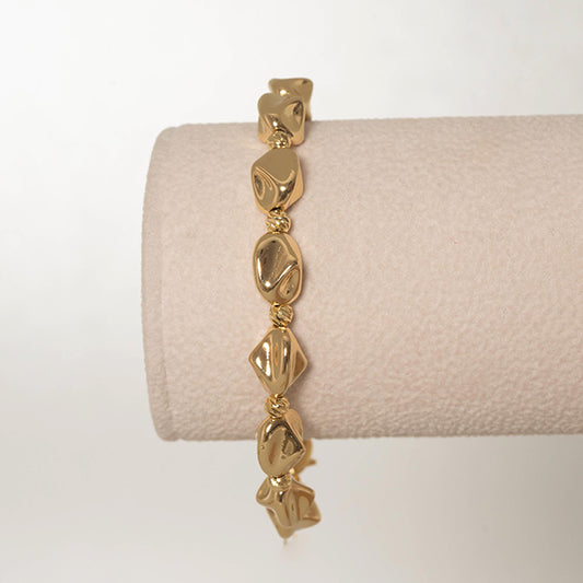 Pulsera Eslabones Orgánicos Dorada
