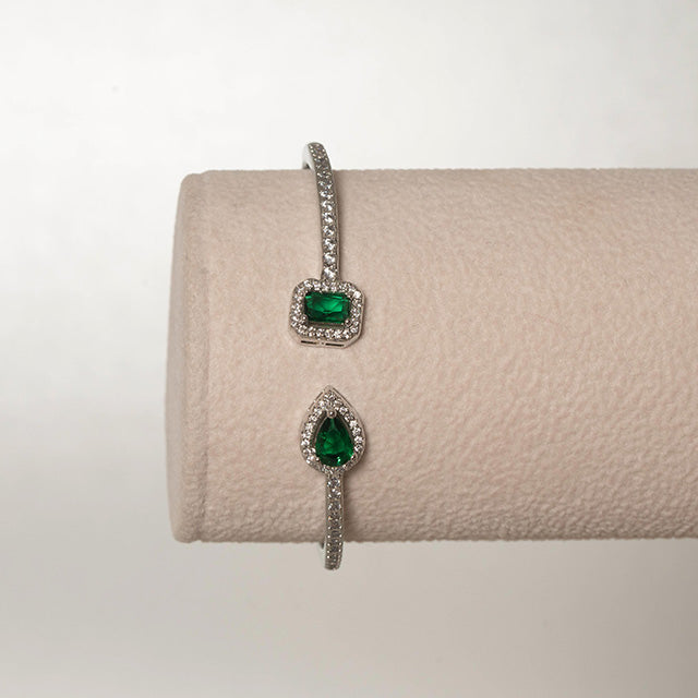 Pulsera Brazalete Elegancia Esmeralda