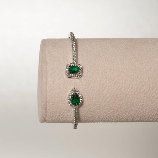 Pulsera Brazalete Elegancia Esmeralda
