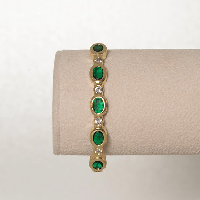 Pulsera Esmeralda y Oro Brillante