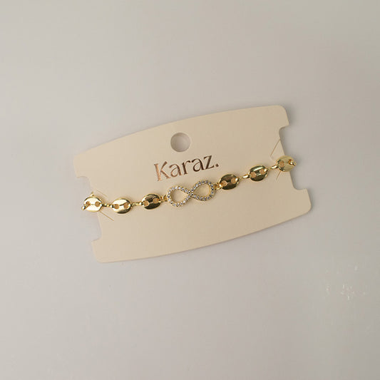 Pulsera Infinito Dorada con Cristales Brillantes