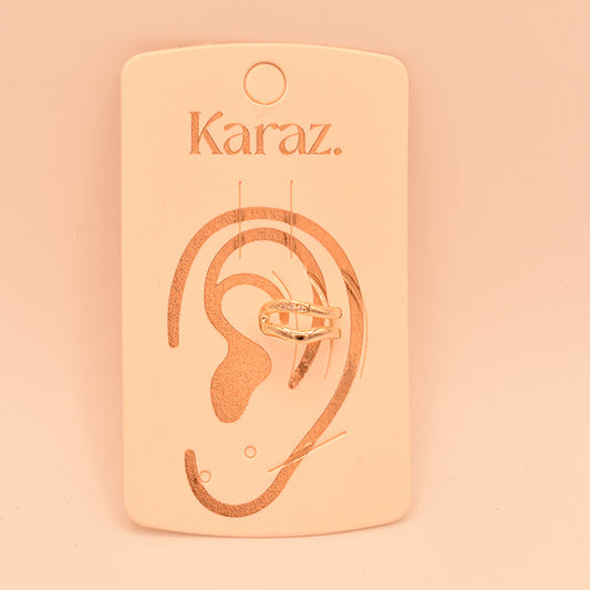 Earcuff Doble Brillo Dorado