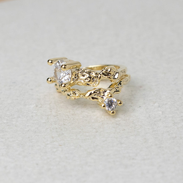 Earcuff Ramas Doradas con Circonitas