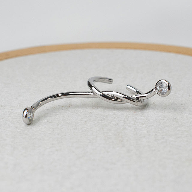 Earcuff Doble Brillo Entrelazado