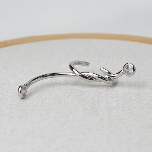 Earcuff Doble Brillo Entrelazado