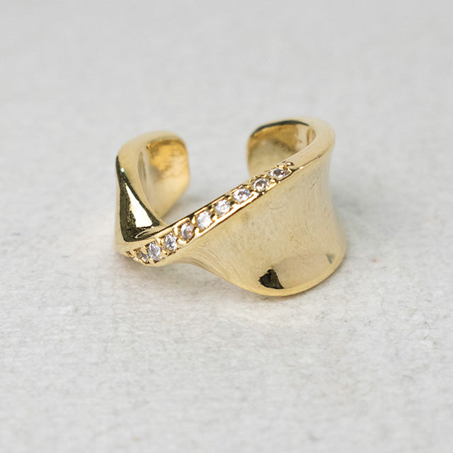 Earcuff Onda Brillante Oro