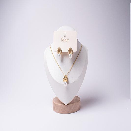 Set de Collar y Pendientes Flor de Perla