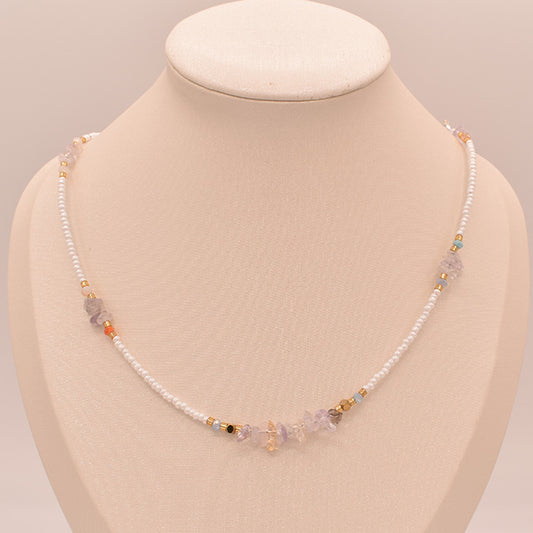 Collar Mini Cuentas y Piedras Naturales